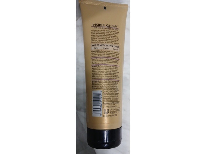 Suave Professionals Visible Glow Self-Tanning Body Lotion, Fair to Medium 7.5 oz/221 mL