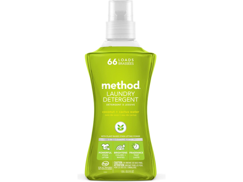 Method Liquid Laundry Detergent, Coconut + Cactus Water, 66 Loads, 53.5 fl oz/1.58 L