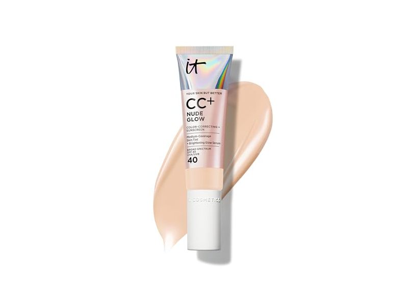 IT Cosmetics CC+ Nude Glow, SPF 40, 08 Light Neutral, 1.08 fl oz/32 mL