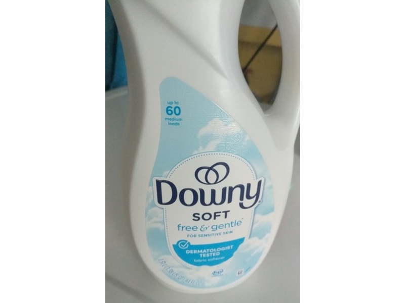 Downy Soft Fabric Softener, Free & Gentle, 60 Loads, 44 fl oz/1.31 L