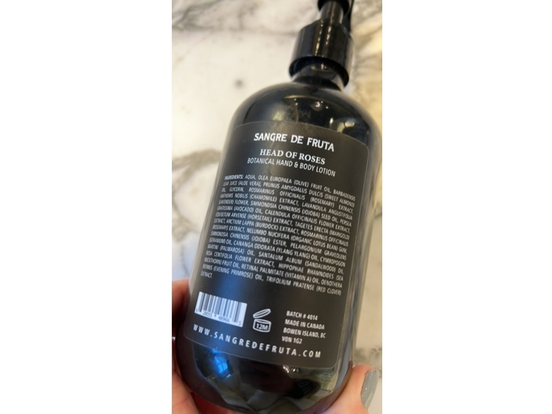Sangre De Fruta Head Of Roses Botanical Hand & Body Lotion, Rose & Sandalwood, 16.9 fl oz/500 mL