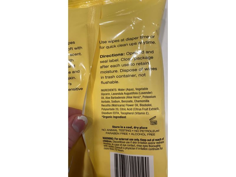 Bella B Soothing Baby Wipes, Lavender Scent, 50 Count