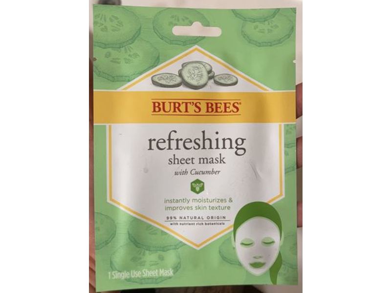 Burt's Bee's Refreshing Sheet Mask, Cucumber, 1 Count, Pack Of 6