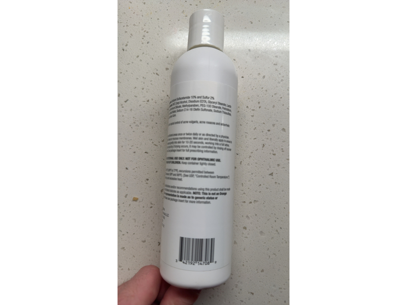 Sodium Sulfacetamide 10% Sulphur 2% Cleanser, 8 oz/227 g, Acella (Rx)