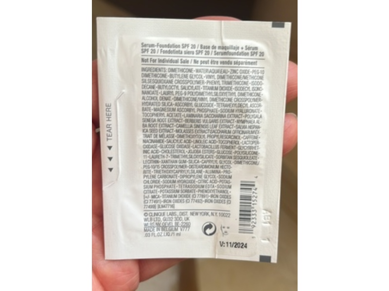 Clinique Even Better Serum Foundation, WN 114 Golden (D), SPF 20, 0.3 fl oz/1 mL