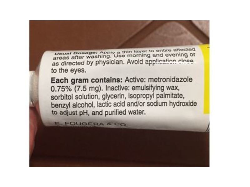 Metronidazole Topical Cream, 0.75%, 45 g, Fougera (RX)