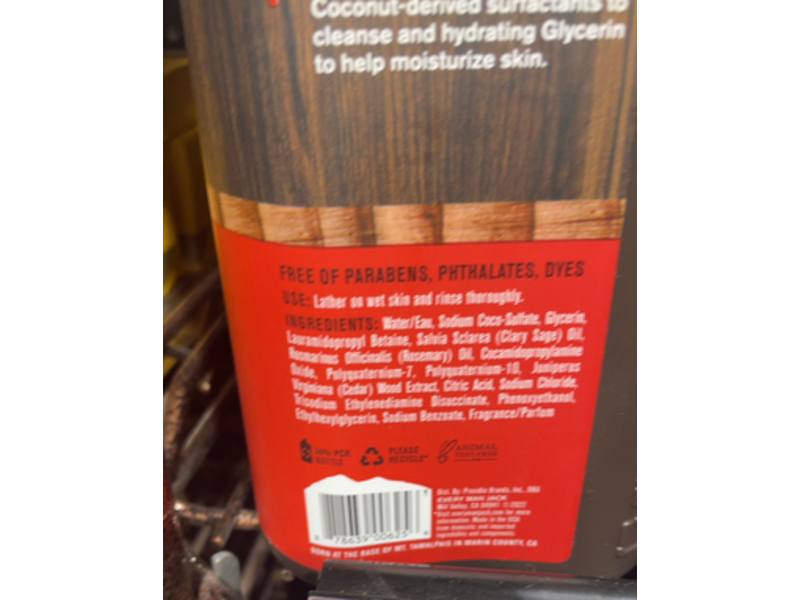 Every Man Jack Body Wash, Cedarwood, 33.8 fl oz/1 L