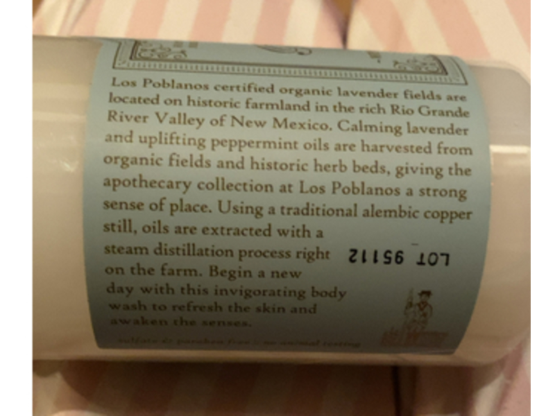 Los Poblanos Body Wash, Lavender + Peppermint, 8 fl oz/236 mL