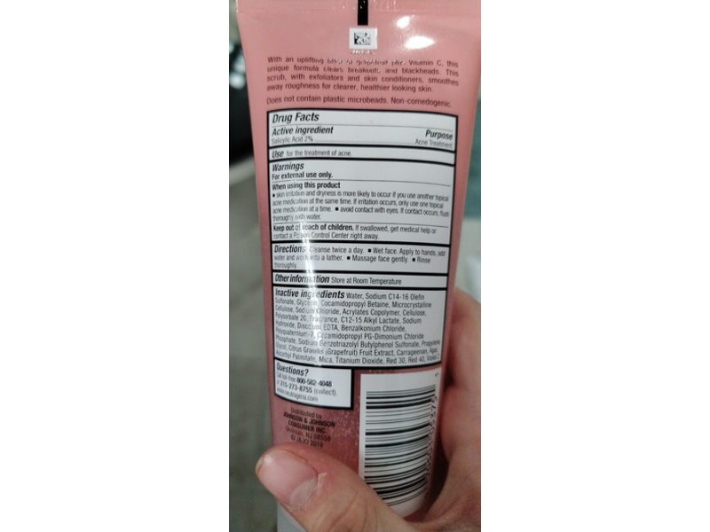 Neutrogena Oil-Free Acne Wash Foaming Scrub, Pink Pomegranate, 6.7 fl oz/198 mL