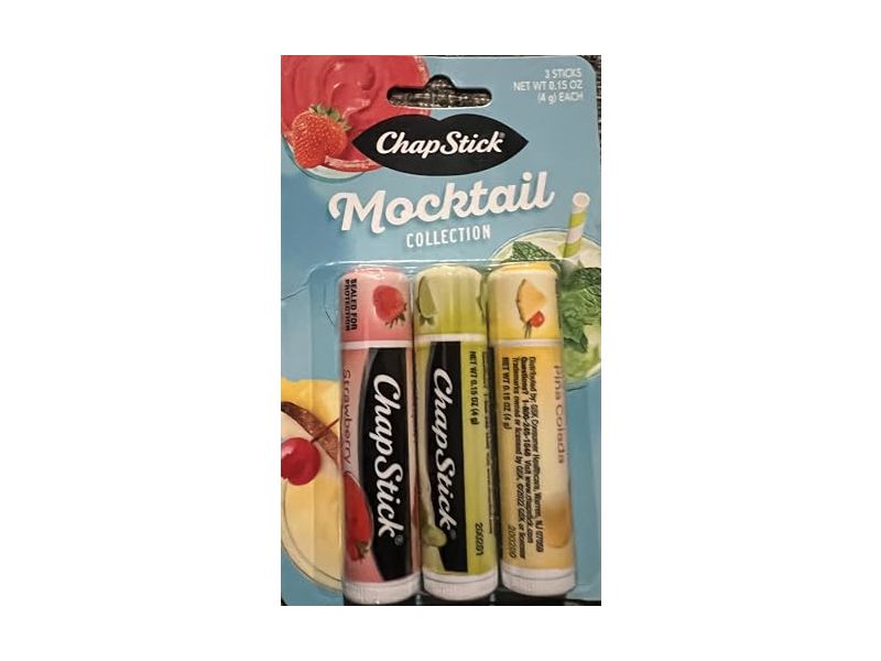 ChapStick Mocktail Collection, Mojito, Strawberry Daiquiri, Pia Colada, 0.15 oz/4 g, Pack Of 216