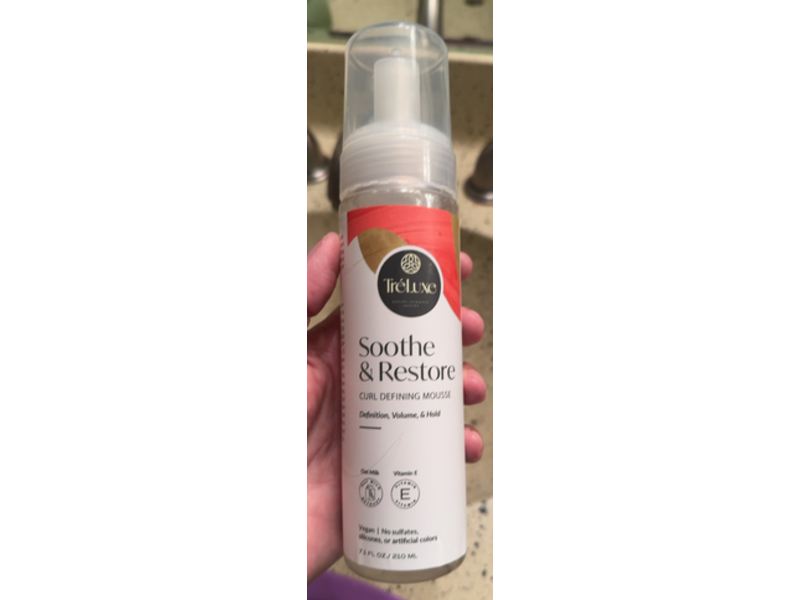 Treluxe Soothe & Restore Curl Defining Mousse, Oat Milk + Vitamin E, 7.1 fl oz/210 mL