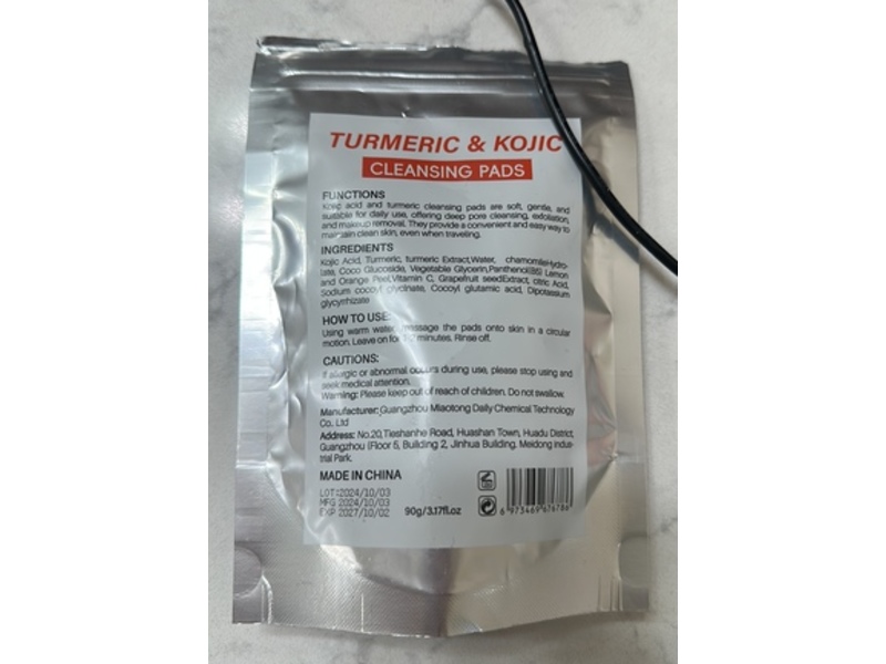 Amococo Turmeric & Kojic Cleansing Pads, 20 Count