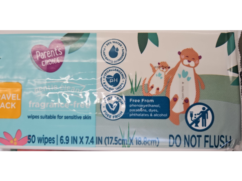 Parent's Choice Gentle Clean Baby Wipes, 50 Count