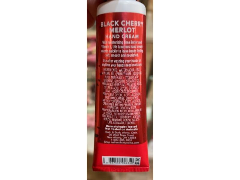 Bath & Body Works Shea Butter Hand Cream, Black Cherry Merlot, 1 fl oz/29 mL