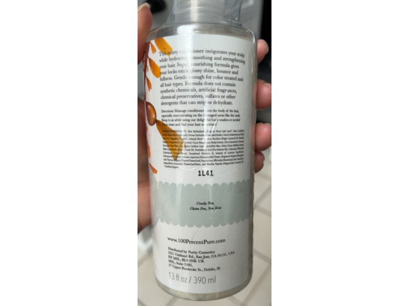100% Pure Volumizing Conditioner, Kelp & Mint, 13 fl oz/390 mL