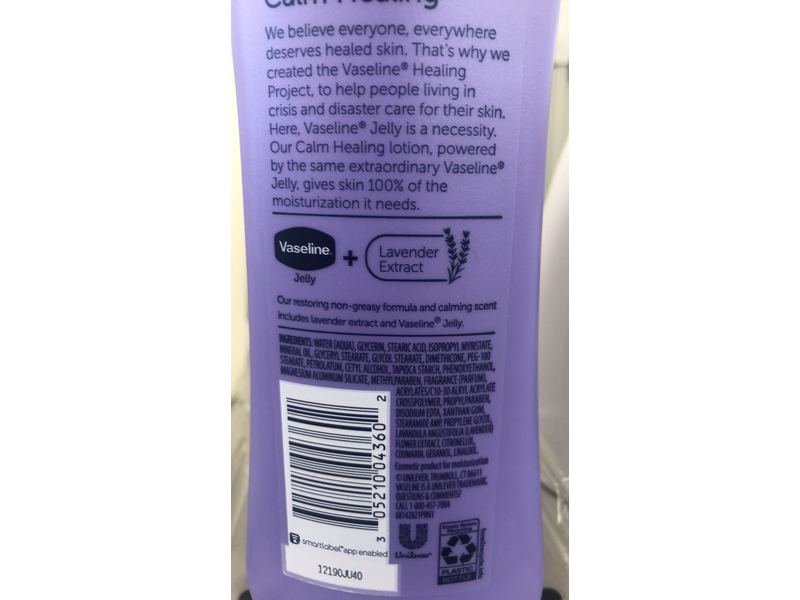 Vaseline Intensive Care Calm Healing Body Lotion, lavender extracts, 10 fl oz / 295 mL
