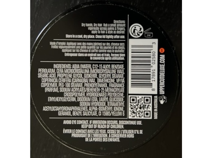 Uppercut Deluxe Texture Cream, Reworkable Hold, 3.5 oz/100 g