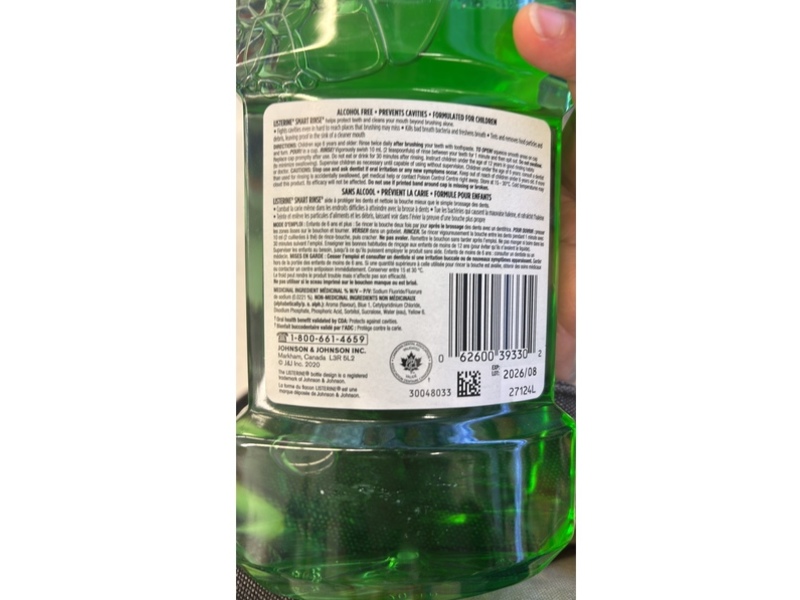 Listerine Smart Rinse Anticavity Fluoride Rinse, Mint, 500 mL