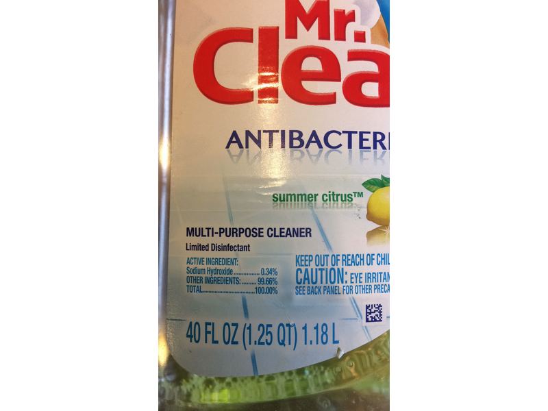 Mr.Clean Antibacterial Multi-Purpose Cleaner, Summer Citrus, 40 fl oz/1.18 L