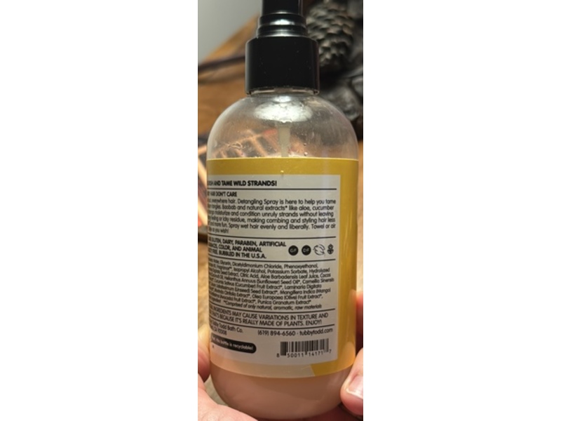 Tubby Todd Bath Co. Detangler, Lemon Creme, 8.5 fl oz/251 mL