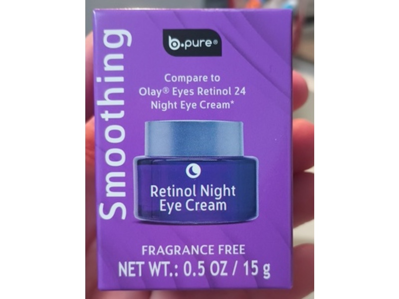 b.pure Smoothing Retinol Night Eye Cream, Fragrance Free, 0.5 oz/15 g
