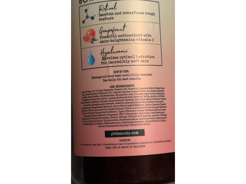 Pharm to Table Retinol Grapefruit Visibly Smoothing Body Lotion, Hyaluronic, 32 fl oz/960 mL
