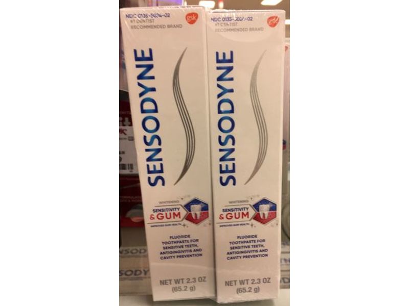 Sensodyne Sensitivity & Gum Toothpaste, Whitening, 2.3 oz/65.2 g