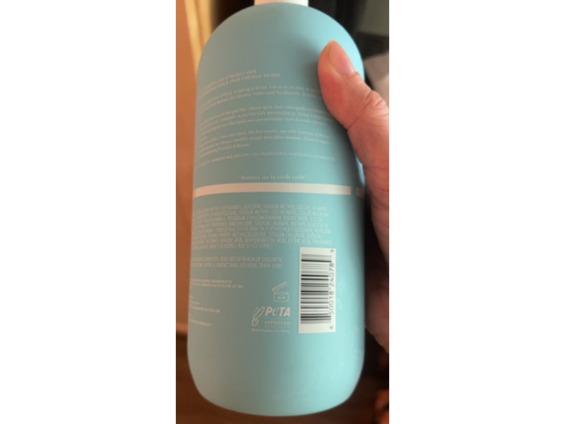 Function Of Beauty Straight Hair Shampoo, Coconut Water, 22 fl oz/650 mL