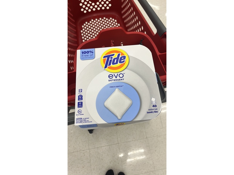 Tide Evo Laundry Detergent Tiles, Free & Gentle, 40 Loads