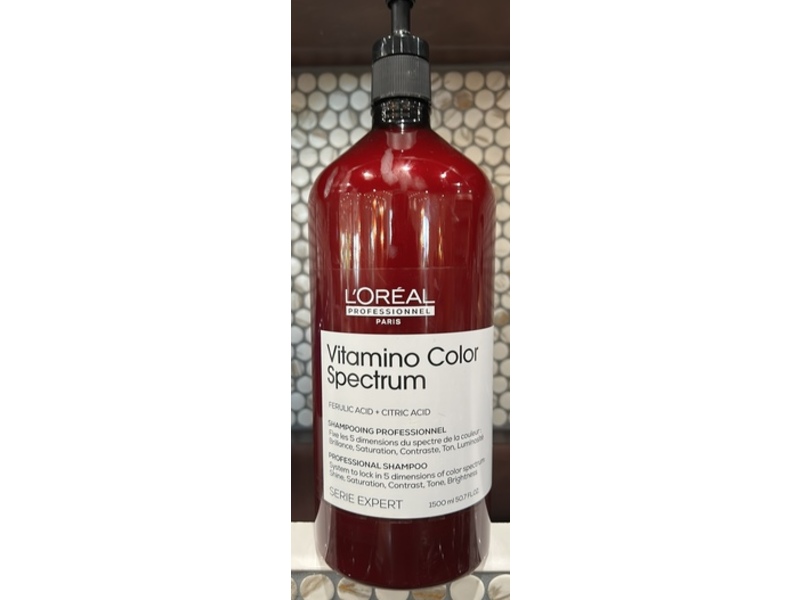 L'Oreal Paris Vitamino Color Spectrum Professional Shampoo, Ferulic Acid + Citric Acid, 50.7 fl oz/1500 mL