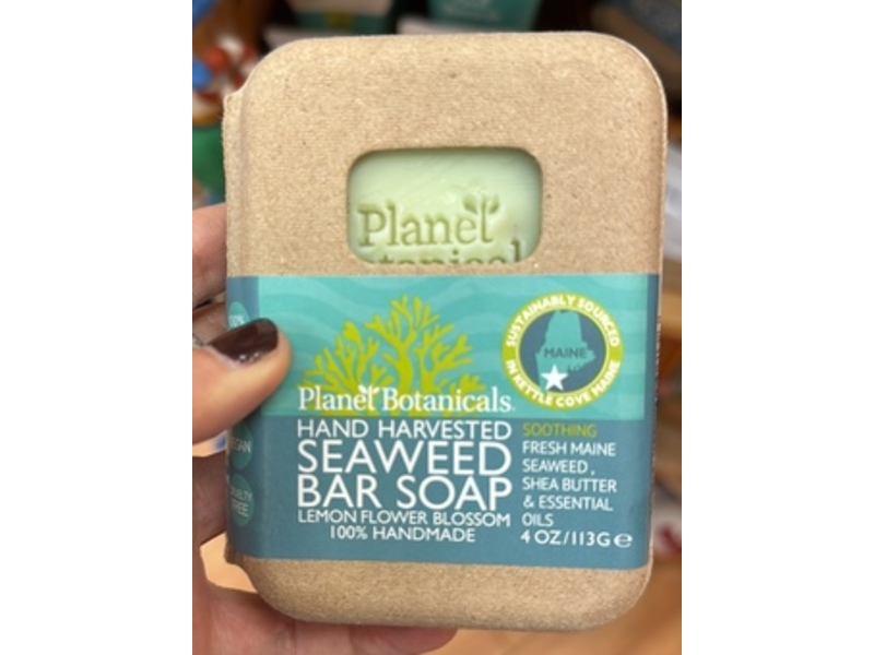 Planet Botanicals Hand Harvested Seaweed Bar Soap, Lemon Flower Blossom, 4 oz/113 g