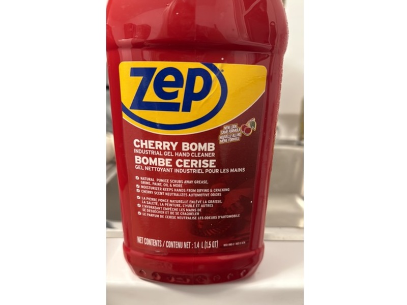 Zep Industrial Gel Hand Cleaner, Cherry Bomb, 1.4 L