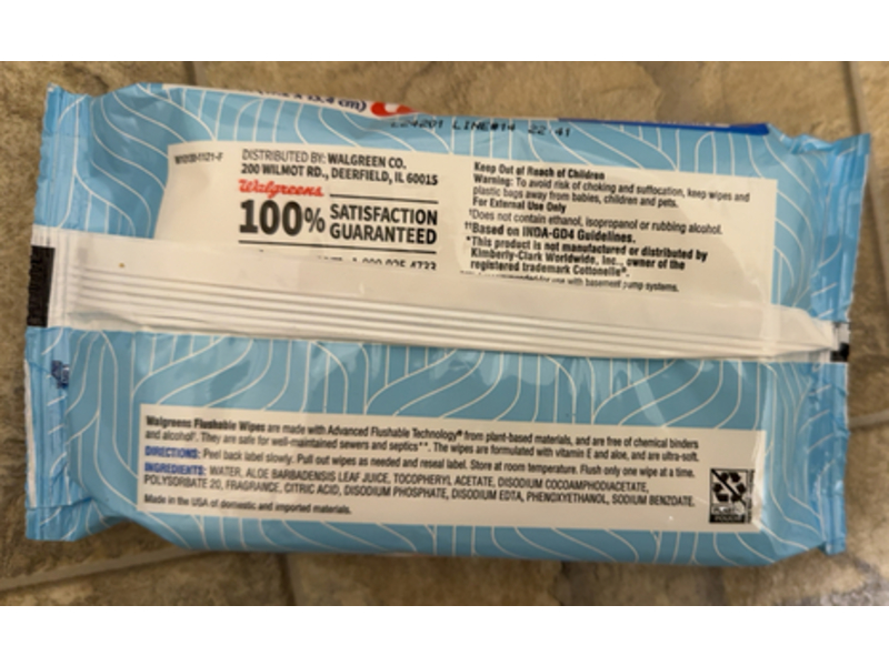 Walgreens Flushable Wipes, Aloe & Vitamin E, 42 Count