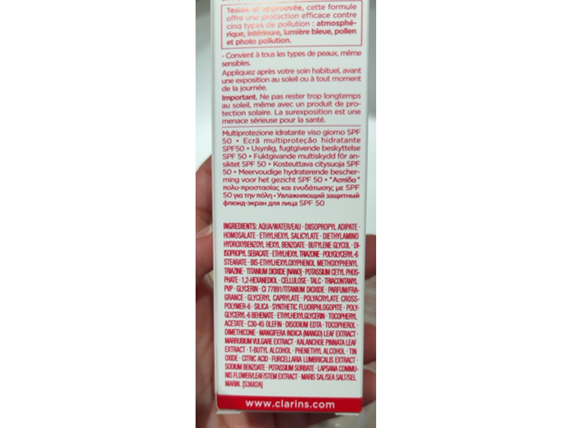 Clarins Uv Plus [5P] Anti-Pollution Multi-Protection Hydratant, SPF 50 Pa +++, 50 mL