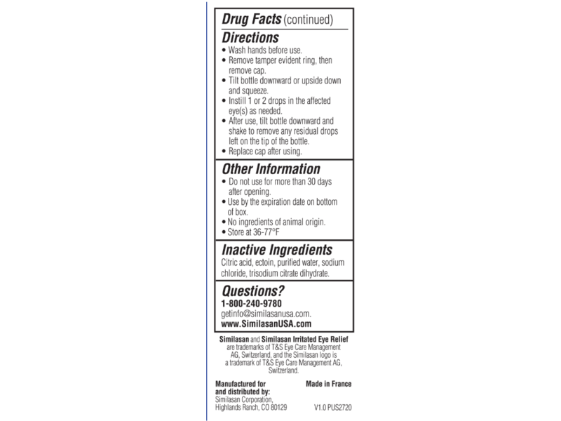 Similasan Complete Eye Relief Sterile Lubricant Eye Drops, 0.33 fl oz/10 mL
