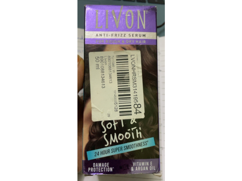 Livon Anti Frizz Rough & Dry Serum, Vitamin E & Agra Oil, 50 mL