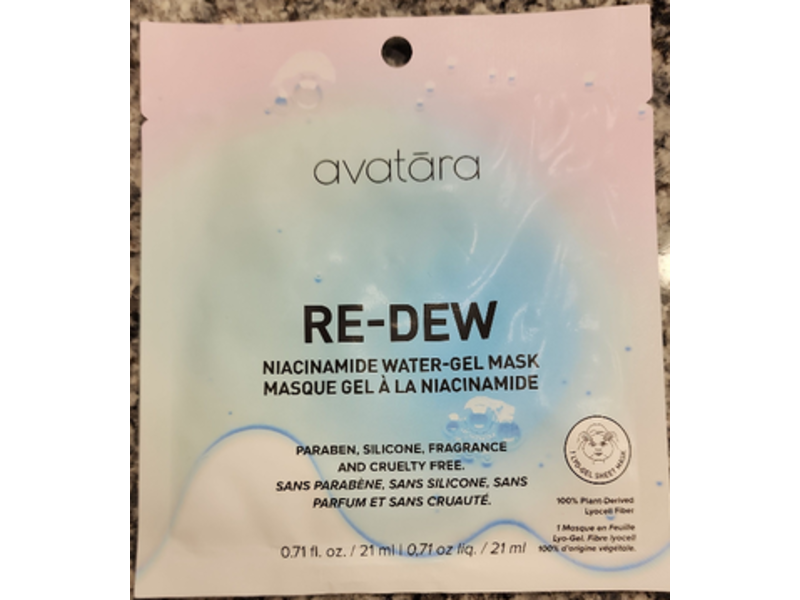 Avatara Re-Dew Niacinamide Water-Gel Mask, 0.71 fl oz/21 mL