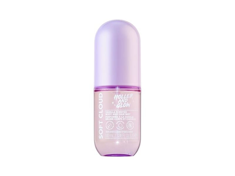 Holler And Glow Soft Cloud Body & Hair Mist, Vanilla, 3.38 fl oz/100 mL