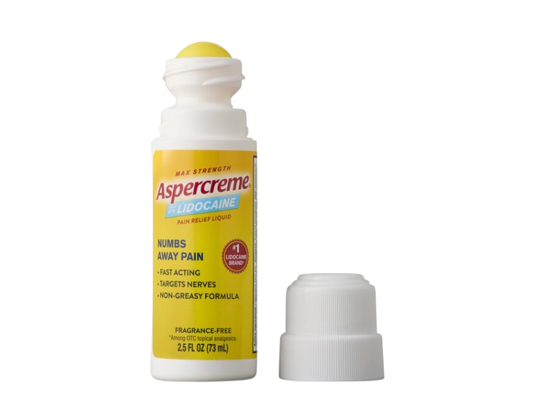 Aspercreme Max Strength Lidocaine Pain Relief Liquid, Fragrance Free, 2.5 fl oz/73 mL