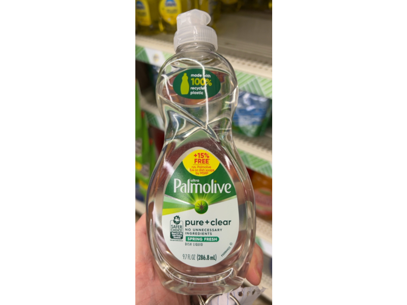 Palmolive Ultra Pure + Clear Dish Liquid, Spring Fresh, 9.7 fl oz/286.8 mL