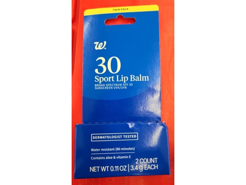 Walgreens Sport Sunscreen Lip Balm, SPF 30, 0.11 oz/3.4 g, 2 Count