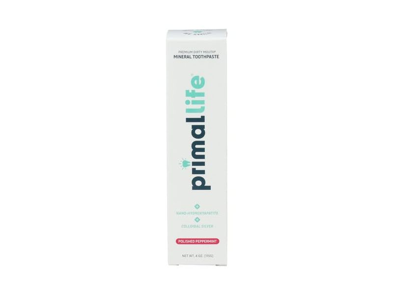 Primal Life Mineral Toothpaste, Polished Peppermint, 4 oz/115 g