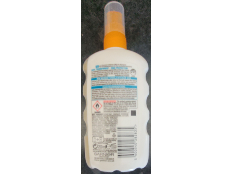 Garnier Ambre Solaire Clear Protect Transparent Protection Spray, Refresh, SPF 30, 200 mL