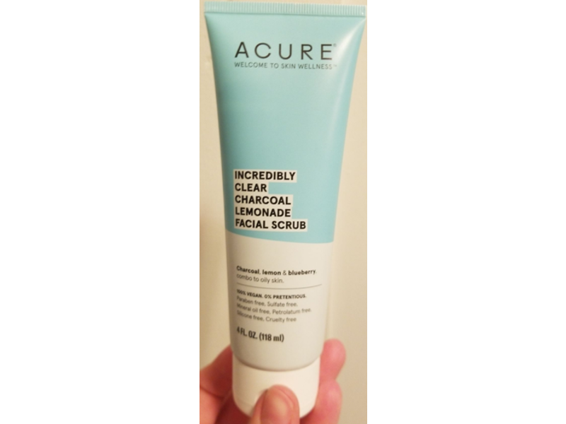 Acure Incredibly Clear Charcoal Lemonade Facial Scrub, 4 fl oz / 118 ml