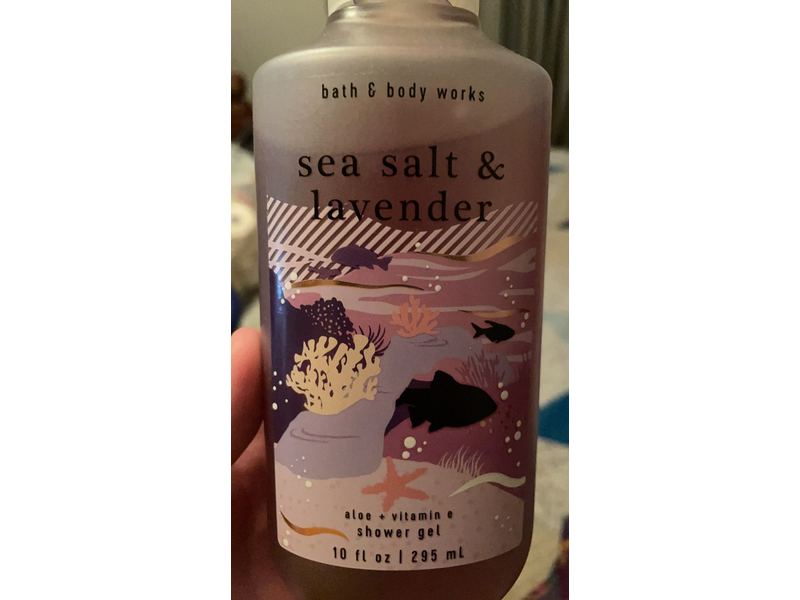 Bath & Body Works Shower Gel, Sea Salt & Lavender, Aloe + Vitamin E, 10 fl oz/295 mL, Pack Of 2