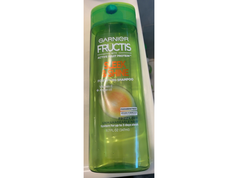 Garnier Fructis Sleek & Shine Fortifying Shampoo, Vitamin E +Argan Oil, 11.7 fl oz/347 mL