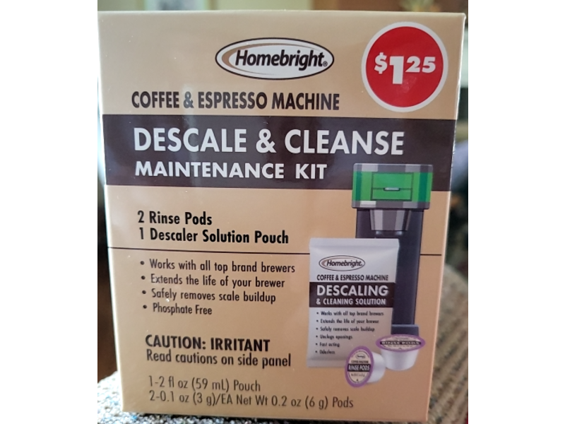 Homebright Descale & Cleanse Coffee & Espresso Machine Maintenance Kit