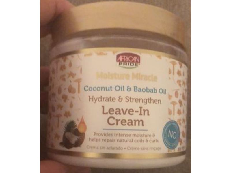 African Pride Moisture Miracle Leave-In Cream, Coconut Oil & Baobab Oil, 15 oz/425 g
