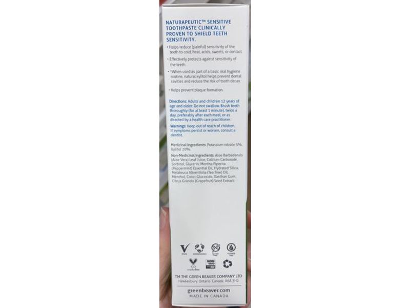 The Green Beaver Company Sensible Naturapeutic Toothpaste, Fresh Mint, 100 g