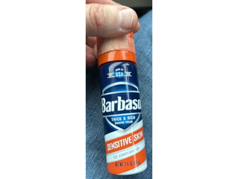 Barbasol Thick & Rich Shaving Cream, Sensitive Skin, 2.4 oz/63 mL